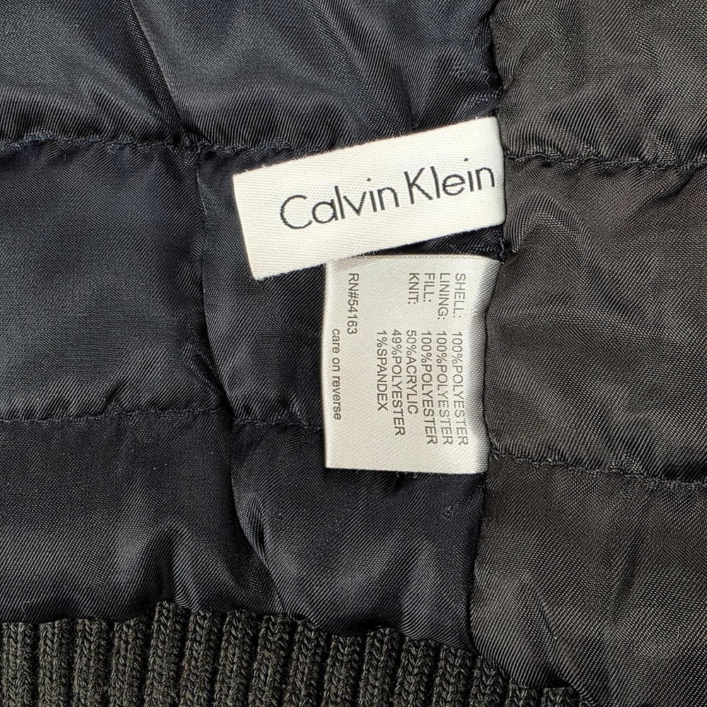 Calvin Klein Bomber Jacket Mens Small Black Water Resistant Windbreaker Ripstop - Picture 11 of 16